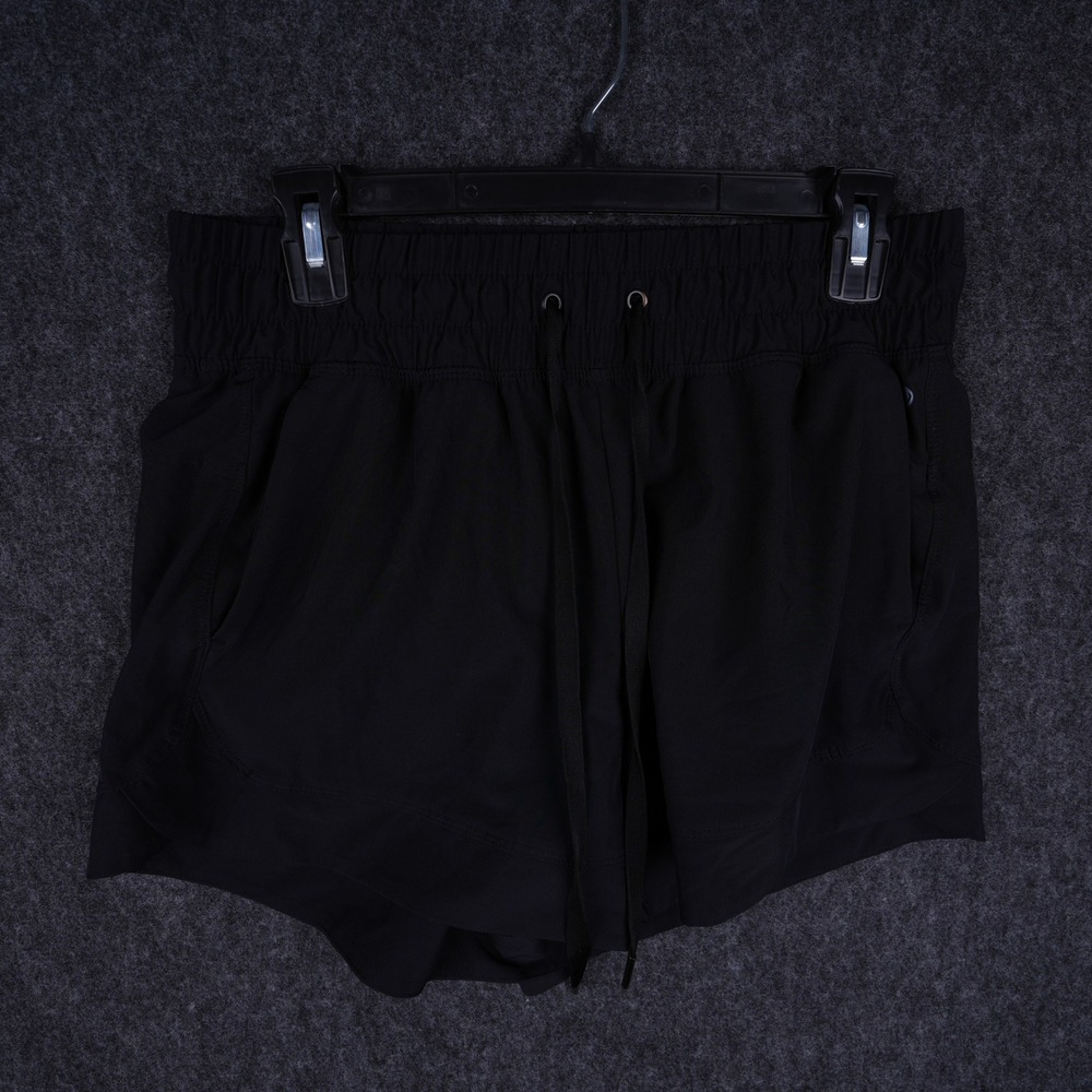 Apana Athletic Running Shorts Womens Medium Black Excellent Stretch Drawstring